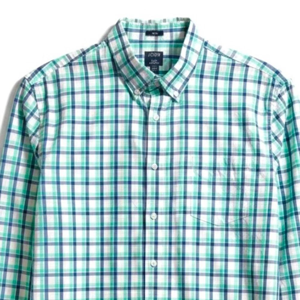 J. Crew Slim Flex Washed Plaid Button Shirt